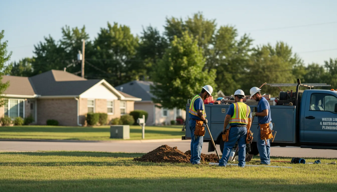 Residential water line and bathroom plumbing service in Lakewood, WI